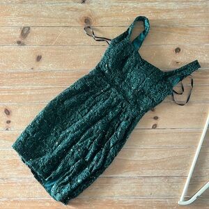 Green Sequin Homecoming Mini Dress